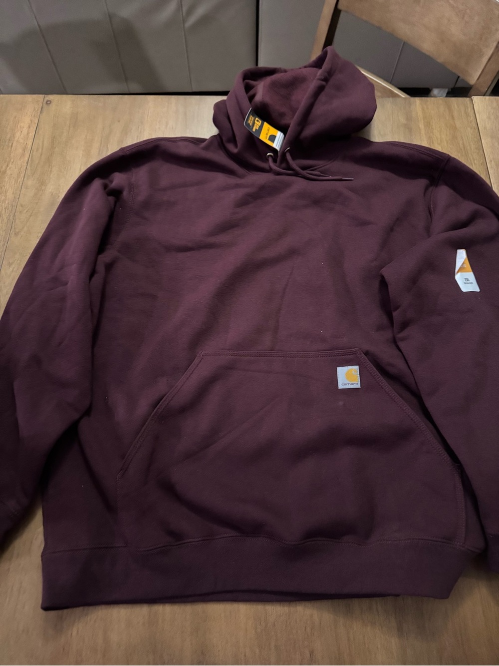 Carhartt Men’s Turtleneck Hoodie in Deep Burgundy